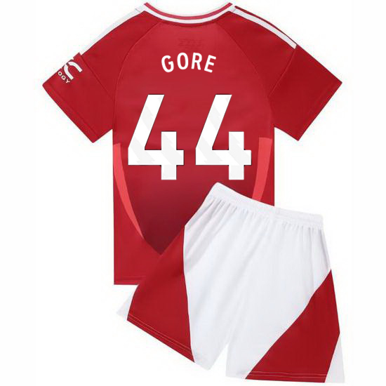 24/25 Daniel Gore #44 Red Home Youth Soccer Jersey