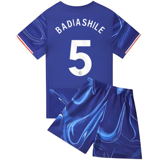 24/25 Benoit Badiashile #5 Blue Home Youth Soccer Jersey