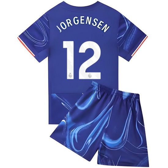 24/25 Filip Jorgensen #12 Blue Home Youth Soccer Jersey