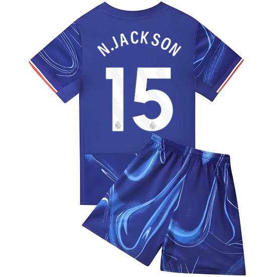 24/25 Nicolas Jackson #15 Blue Home Youth Soccer Jersey