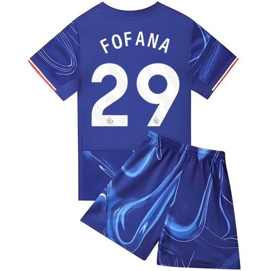 24/25 Wesley Fofana #29 Blue Home Youth Soccer Jersey