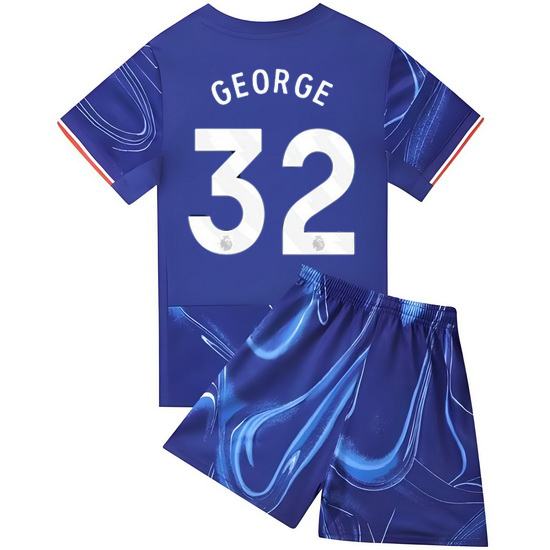24/25 Tyrique George #32 Blue Home Youth Soccer Jersey