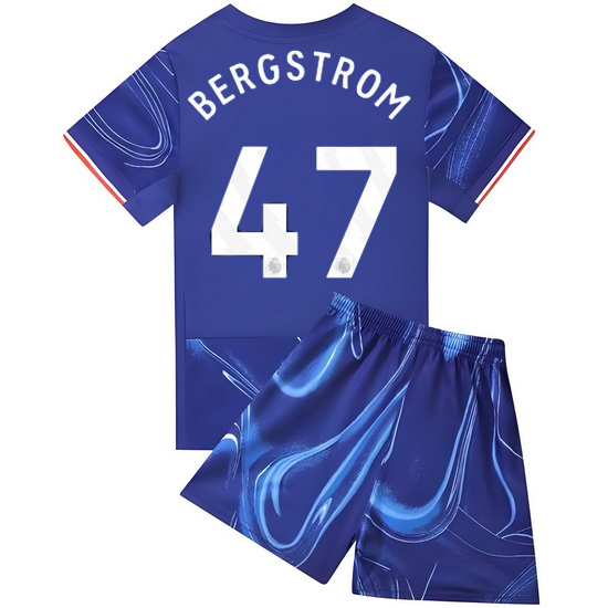 24/25 Lucas Bergstrom #47 Blue Home Youth Soccer Jersey