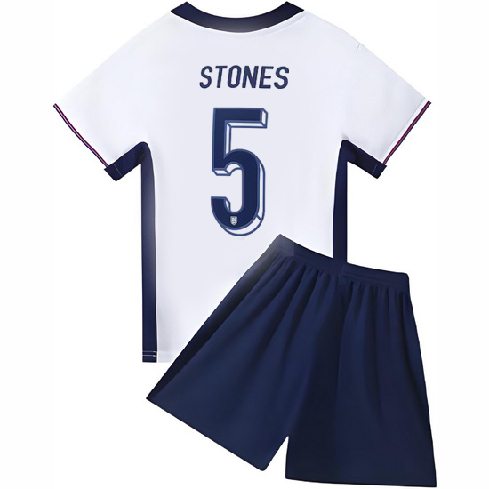 2024 John Stones England #5 White Home Youth Soccer Jersey