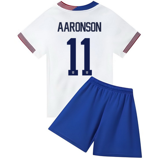 2024 Brenden Aaronson USA #11 White Home Youth Soccer Jersey