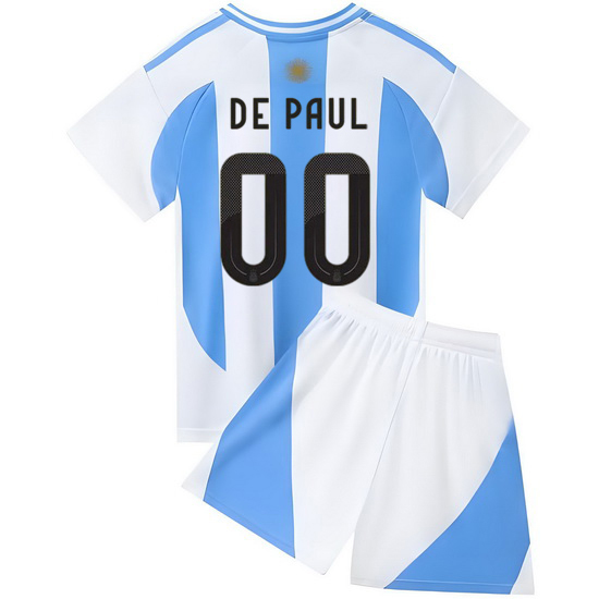 2024 Custom Argentina #00 White/Blue Home Youth Soccer Jersey