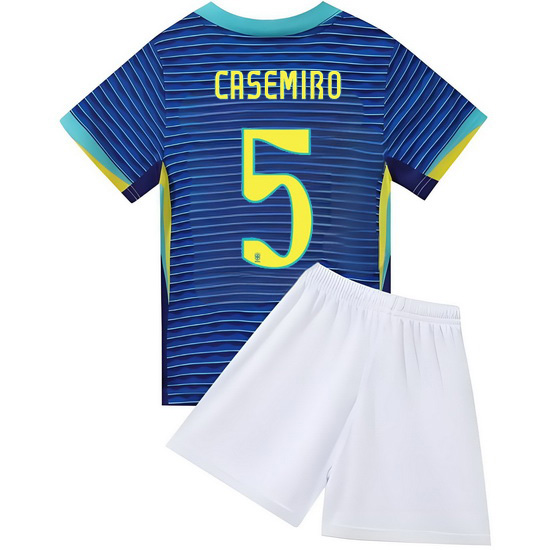 2024 Casemiro Brazil #5 Blue Away Youth Soccer Jersey