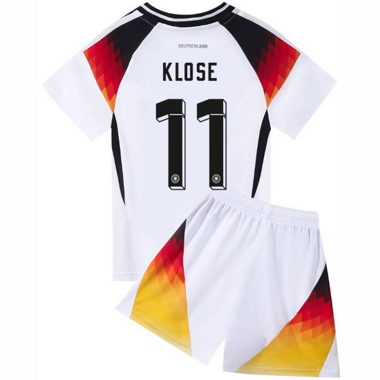2024 Miroslav Klose Germany #11 White Home Youth Soccer Jersey
