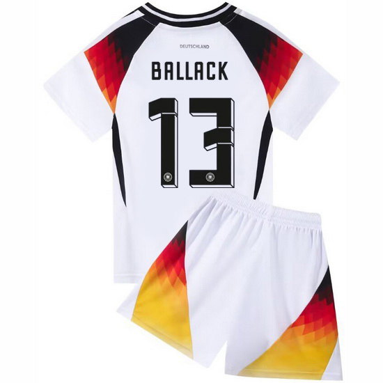 2024 Michael Ballack Germany #13 White Home Youth Soccer Jersey