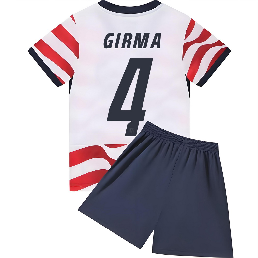 2026 Naomi Girma USA #4 Home Youth Soccer Jersey