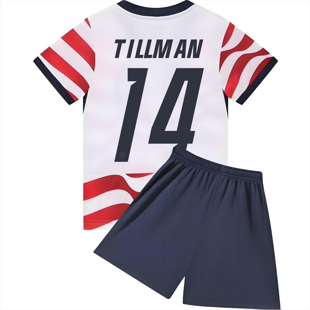 2026 Timmy Tillman USA #14 Home Youth Soccer Jersey