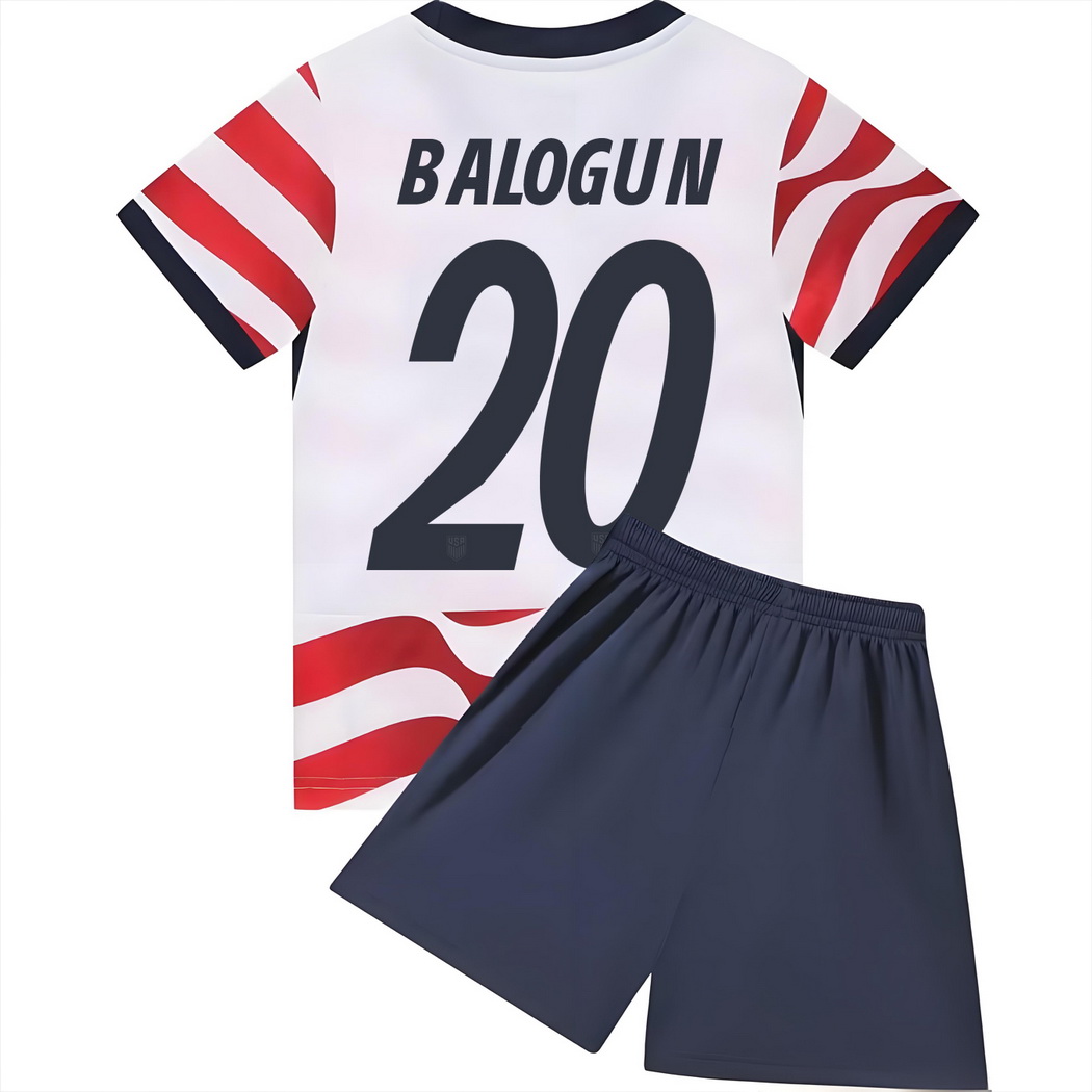 2026 Folarin Balogun USA #20 Home Youth Soccer Jersey