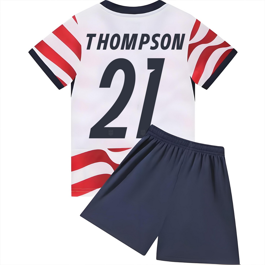 2026 Alyssa Thompson USA #21 Home Youth Soccer Jersey