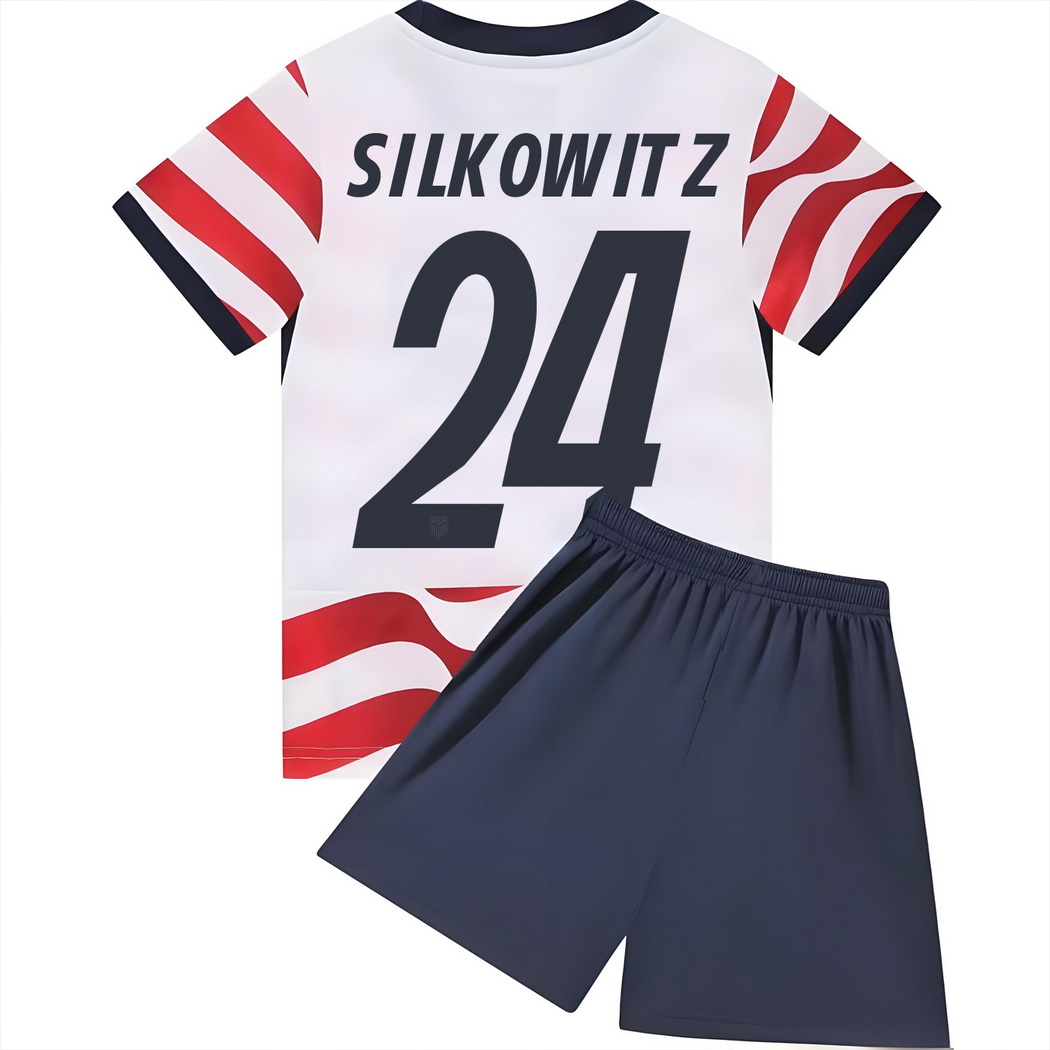 2026 Jordan Silkowitz USA #24 Home Youth Soccer Jersey