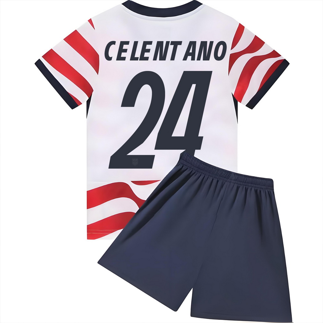 2026 Roman Celentano USA #24 Home Youth Soccer Jersey