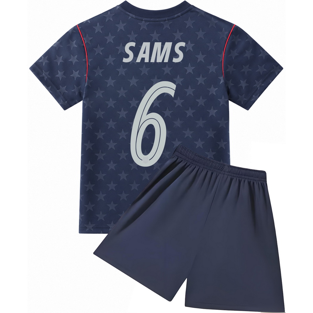 26/27 Emily Sams USA #6 Away Youth Soccer Jersey
