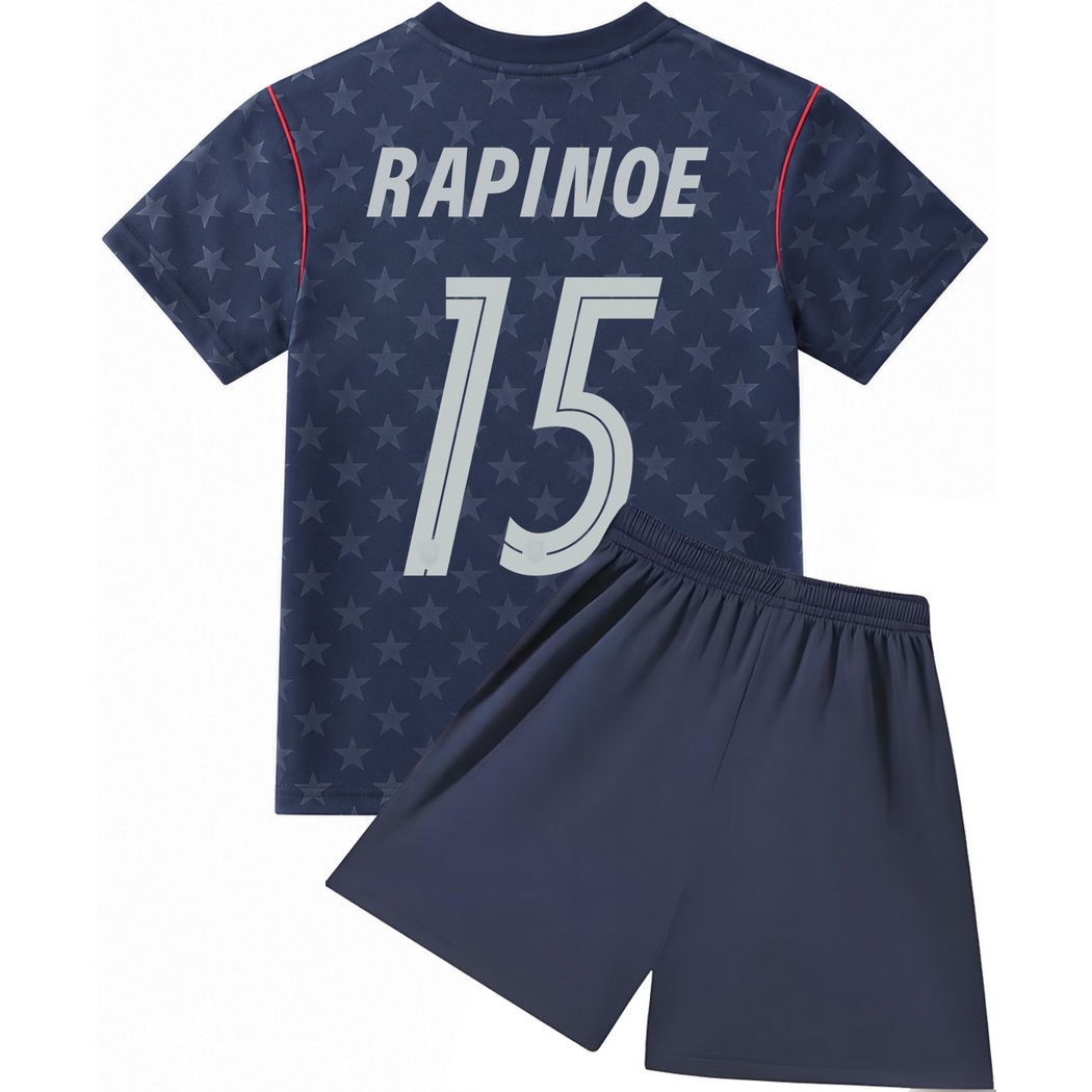 26/27 Megan Rapinoe USA #15 Away Youth Soccer Jersey