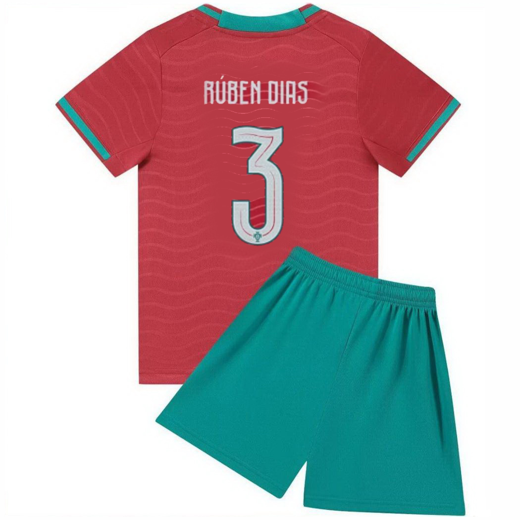 2026 Ruben Dias Portugal #3 Home Youth Soccer Jersey