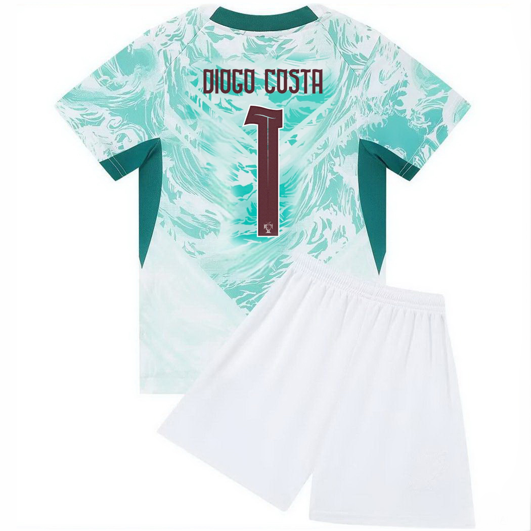 26/27 Diogo Costa Portugal #1 Away Youth Soccer Jersey