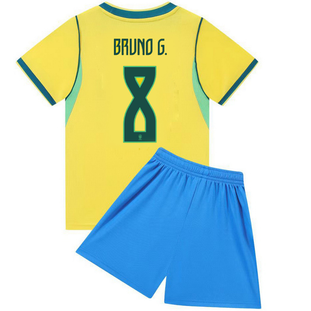 2026 Bruno Guimaraes Brazil #8 Home Youth Soccer Jersey