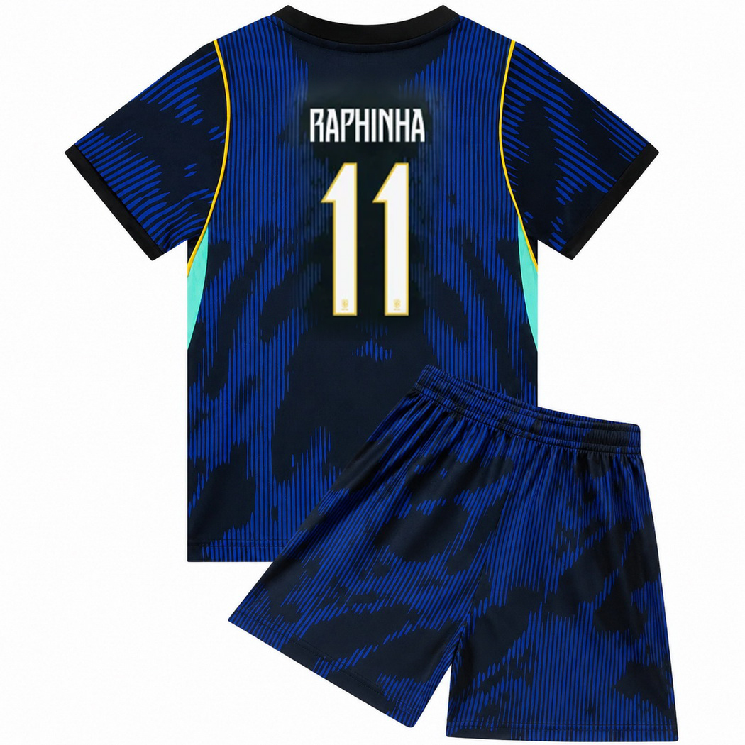 26/27 Raphinha Brazil #11 Away Youth Soccer Jersey