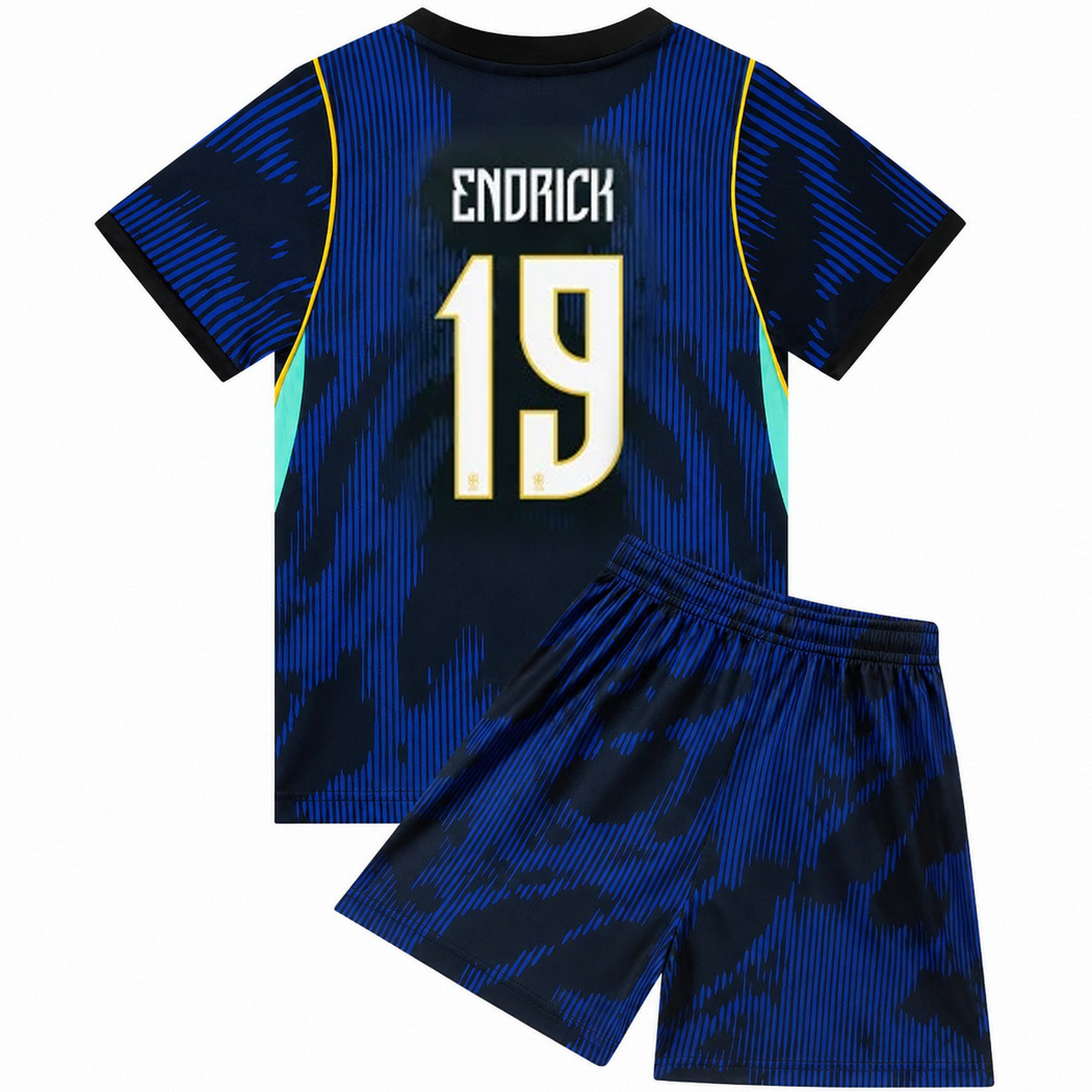 26/27 Endrick Brazil #19 Away Youth Soccer Jersey