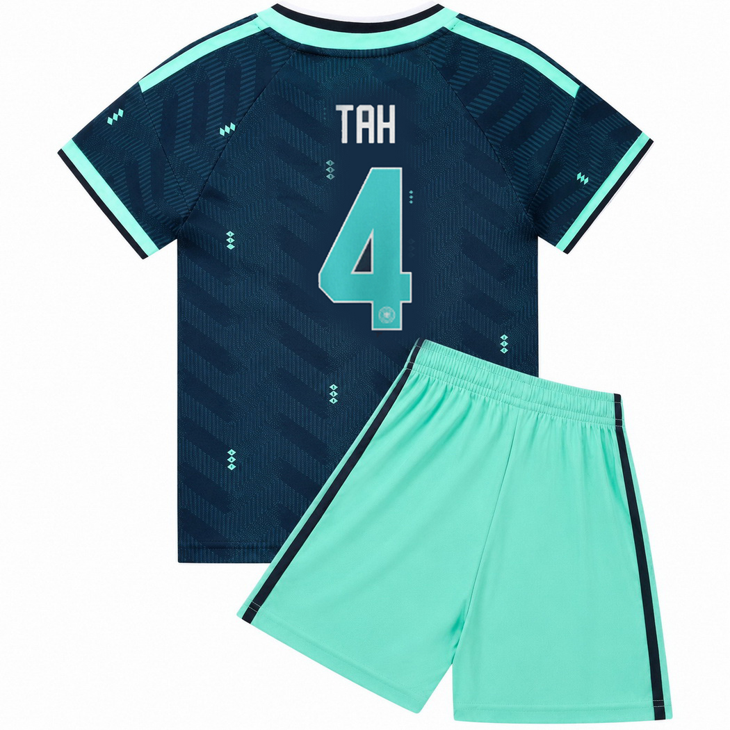 26/27 Jonathan Tah Germany #4 Away Youth Soccer Jersey