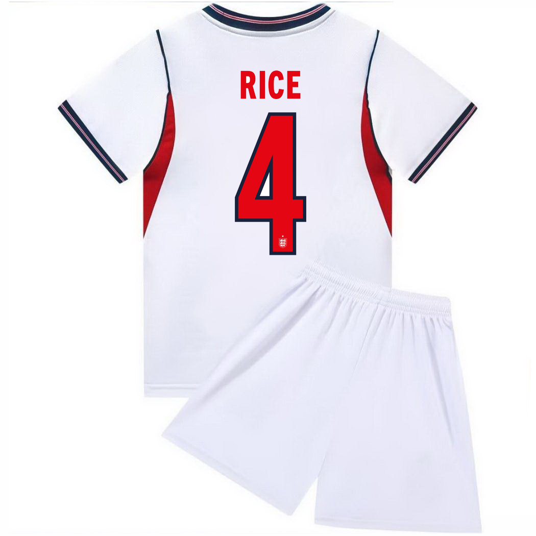 2026 Declan Rice England #4 Home Youth Soccer Jersey