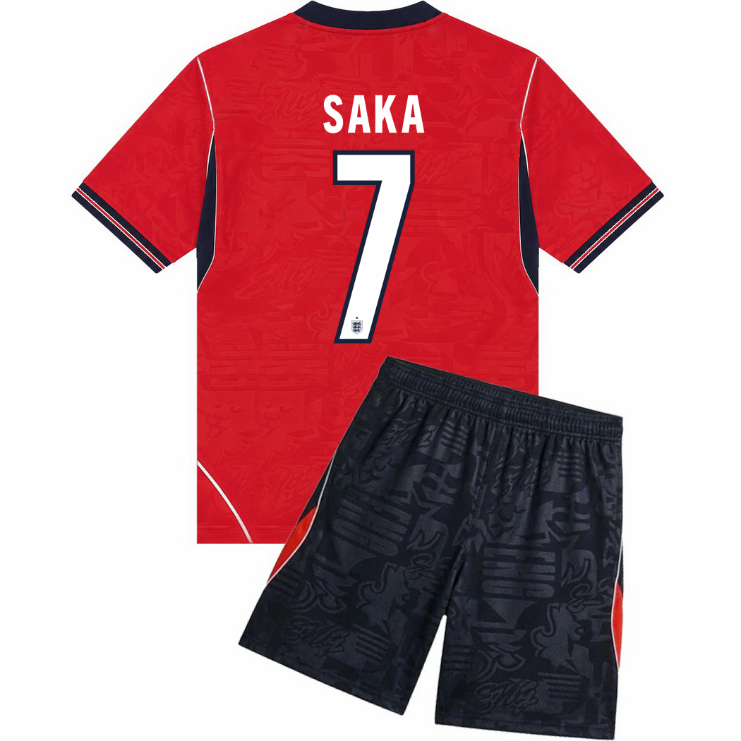 26/27 Bukayo Saka England #7 Away Youth Soccer Jersey