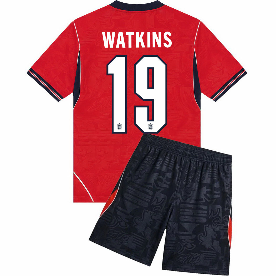 26/27 Ollie Watkins England #19 Away Youth Soccer Jersey