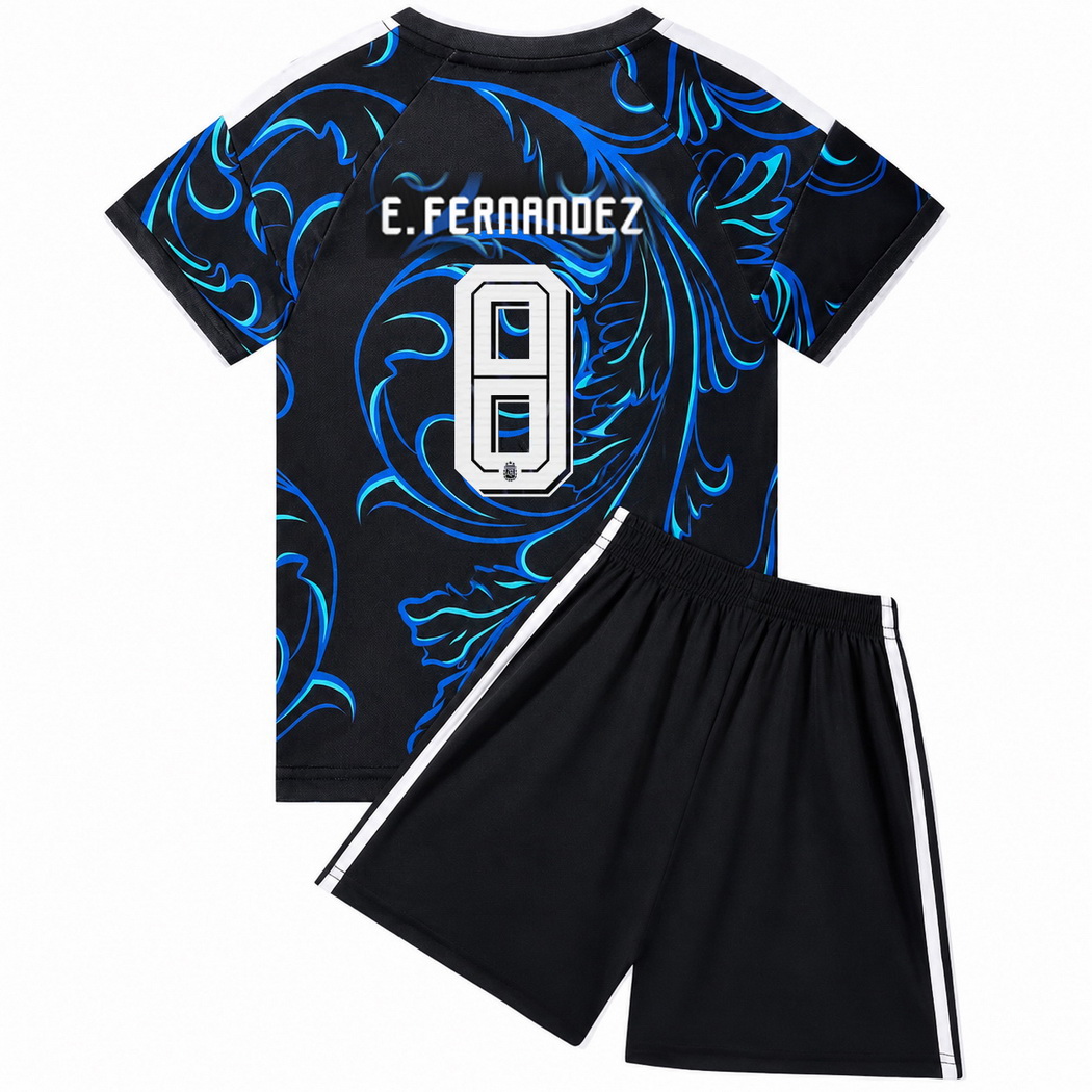 2026 Enzo Fernandez Argentina #8 Away Youth Soccer Jersey