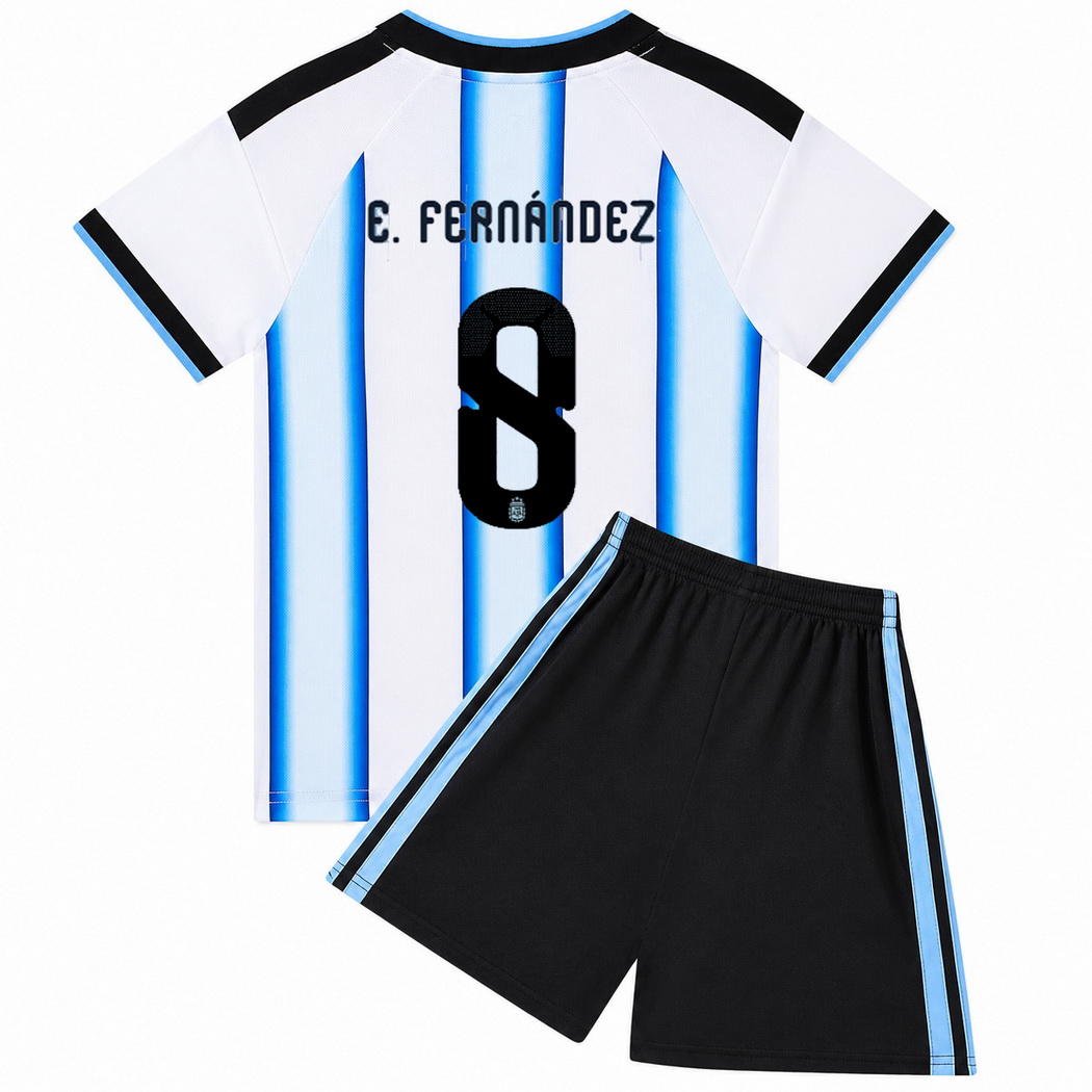 26/27 Enzo Fernandez Argentina #8 Home Youth Soccer Jersey