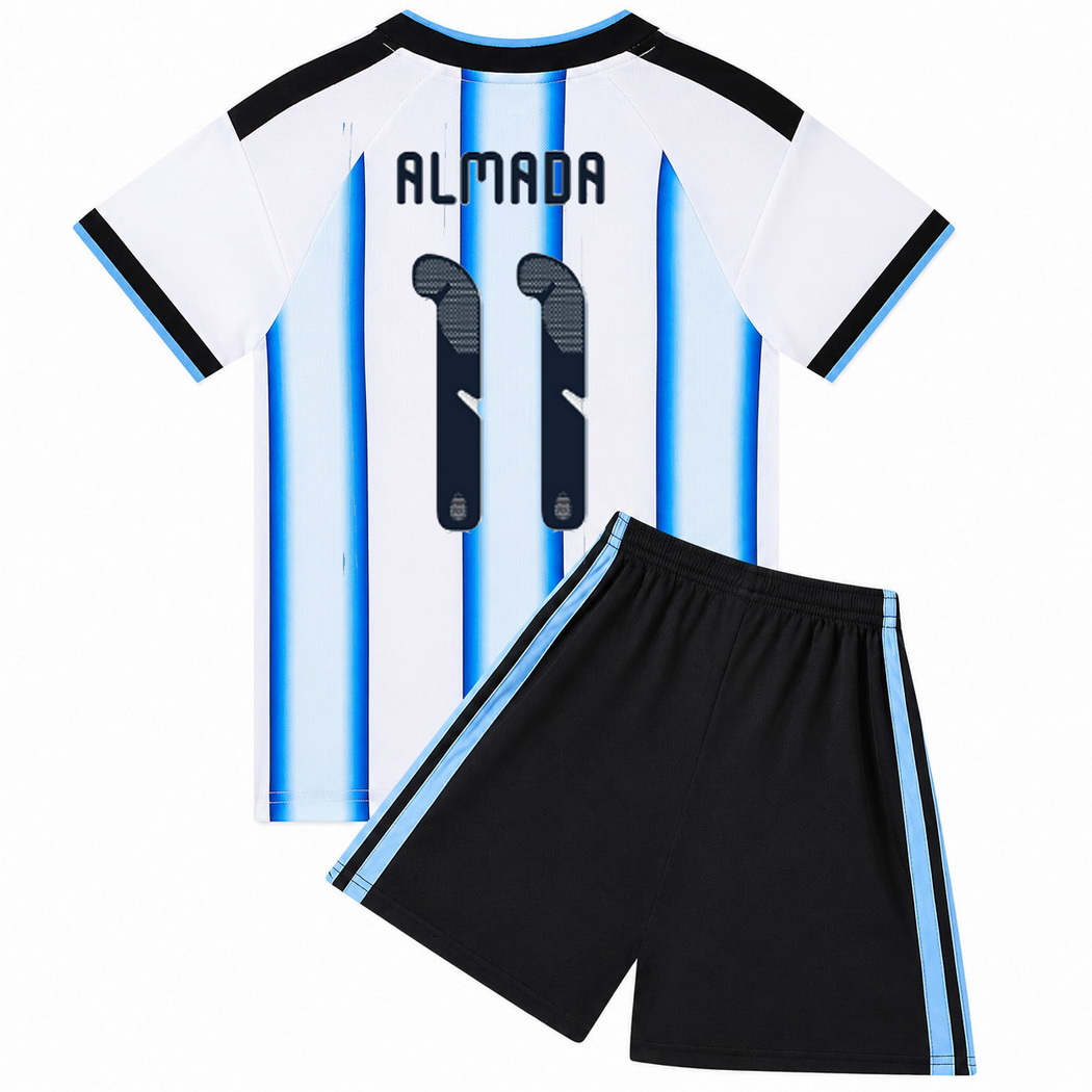 26/27 Thiago Almada Argentina #11 Home Youth Soccer Jersey