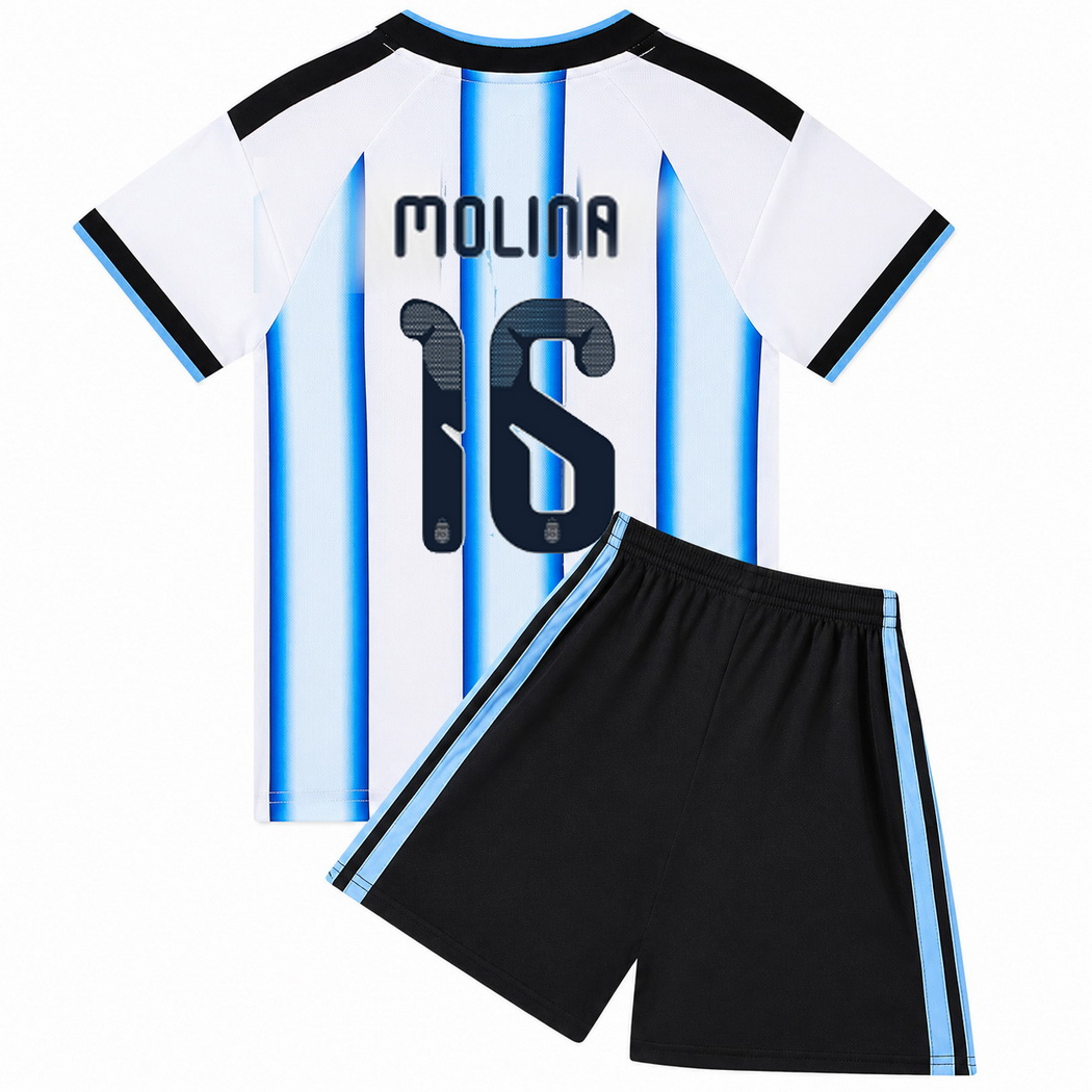 26/27 Nahuel Molina Argentina #16 Home Youth Soccer Jersey