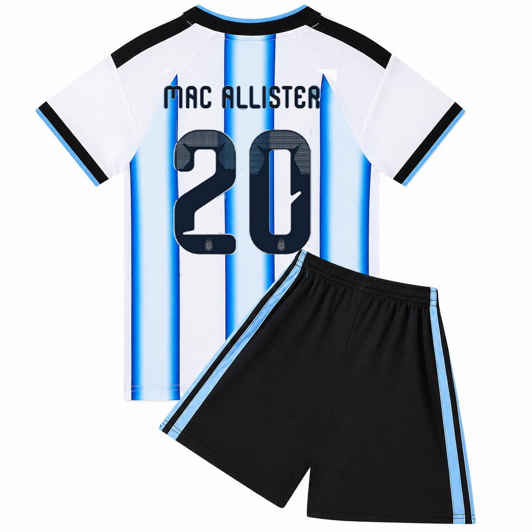 26/27 Alexis Mac Allister Argentina #20 Home Youth Soccer Jersey