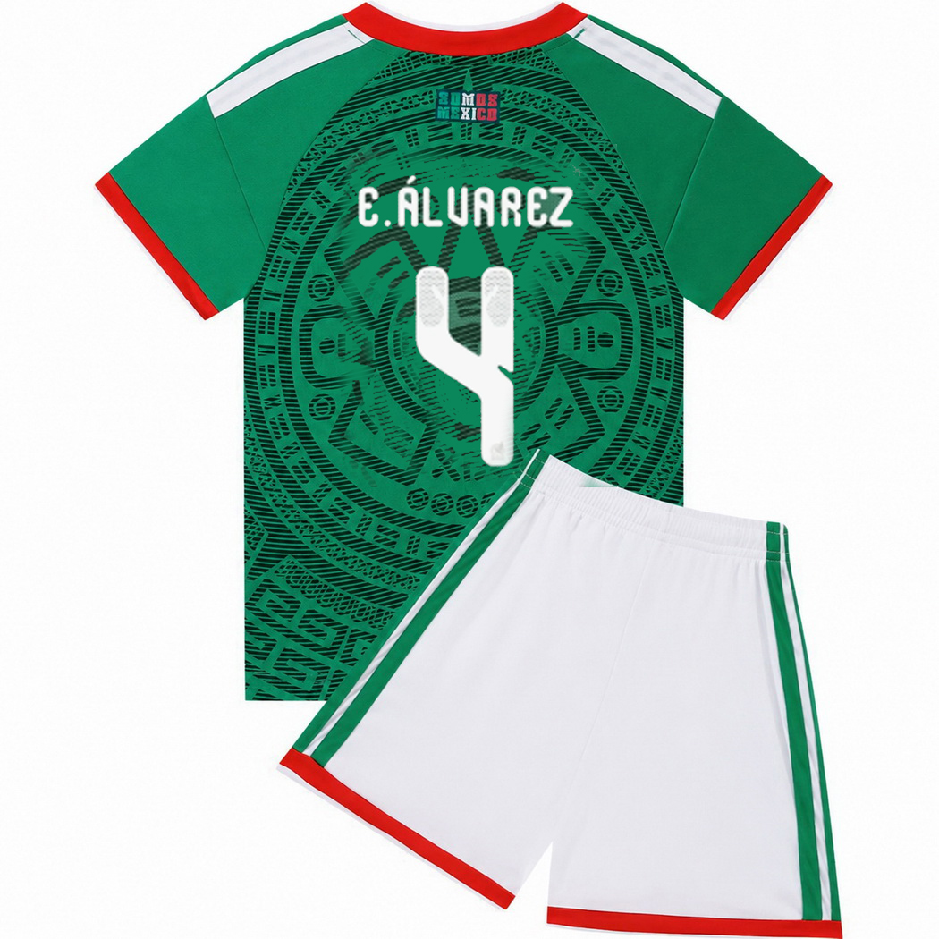 2026 Edson Alvarez Mexico #4 Home Youth Soccer Jersey