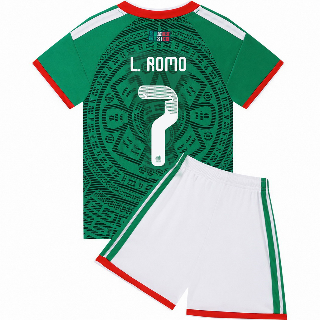 2026 Luis Romo Mexico #7 Home Youth Soccer Jersey