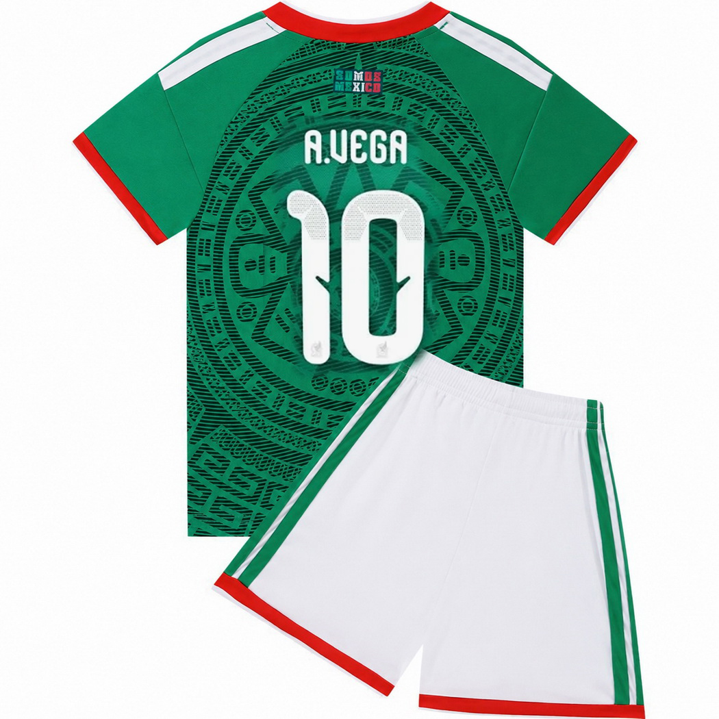 2026 Alexis Vega Mexico #10 Home Youth Soccer Jersey