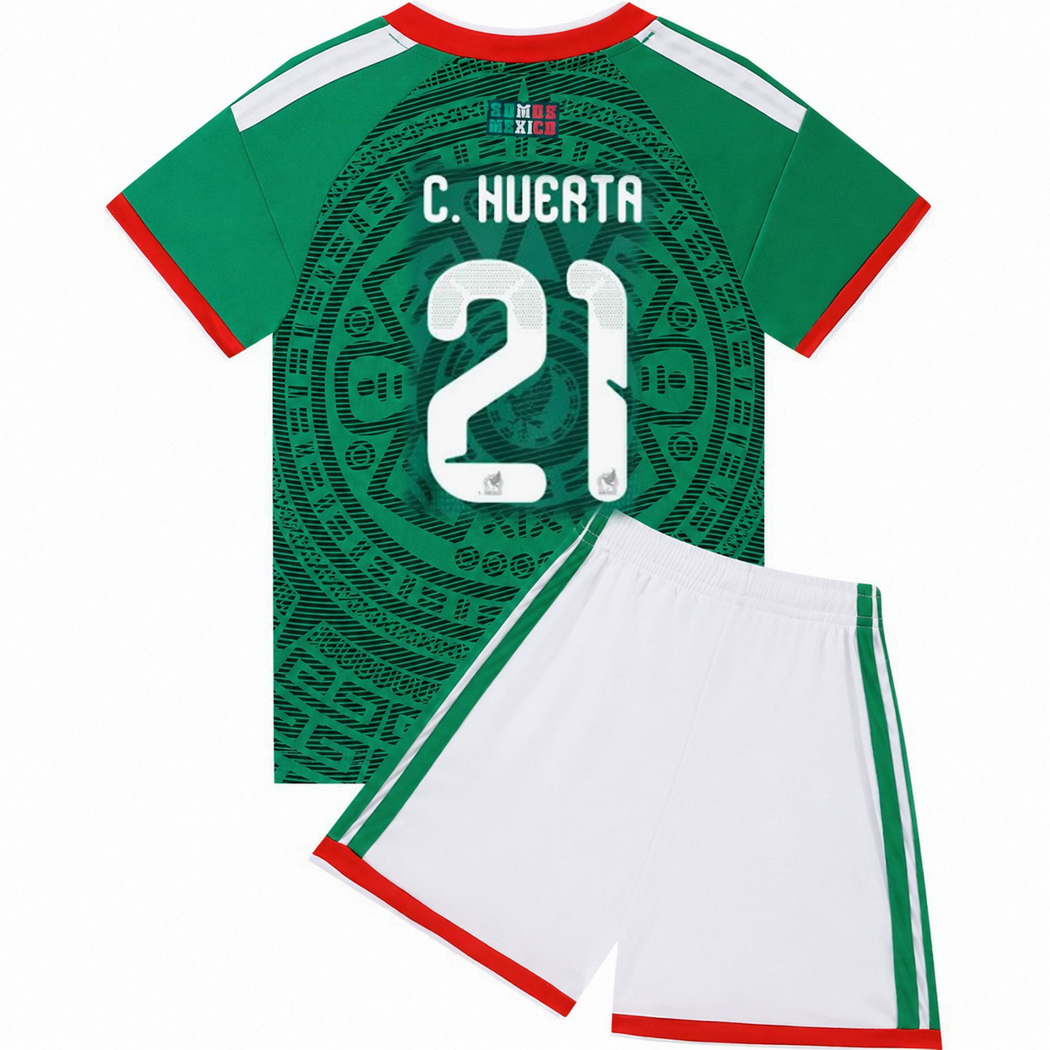 2026 Cesar Huerta Mexico #21 Home Youth Soccer Jersey