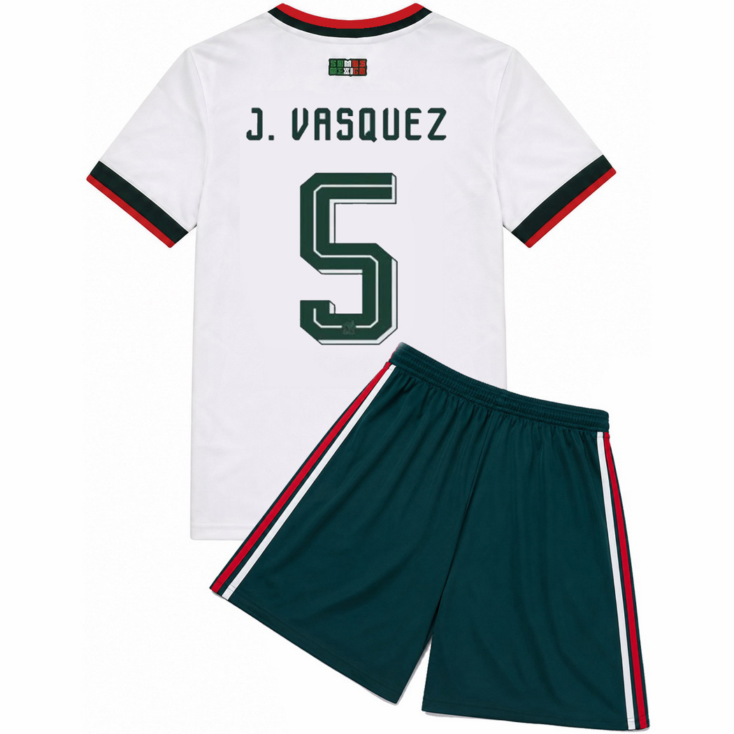 26/27 Johan Vasquez Mexico #5 Away Youth Soccer Jersey
