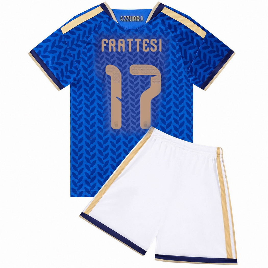 2026 Davide Frattesi Italy #17 Home Youth Soccer Jersey