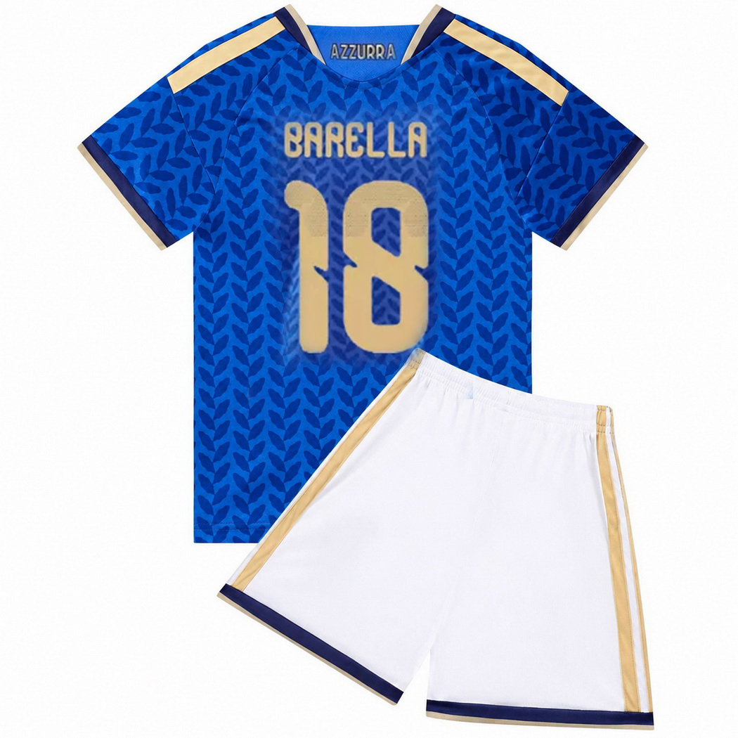 2026 Nicolo Barella Italy #18 Home Youth Soccer Jersey