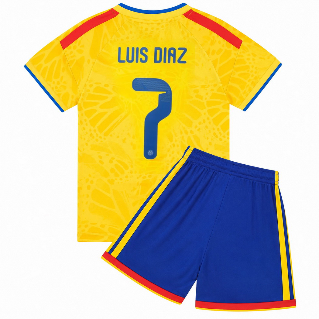 2026 Luis Diaz Colombia #7 Home Youth Soccer Jersey