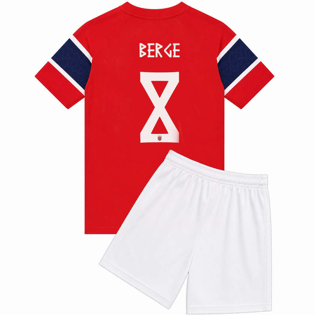 2026 Sander Berge Norway #8 Home Youth Soccer Jersey