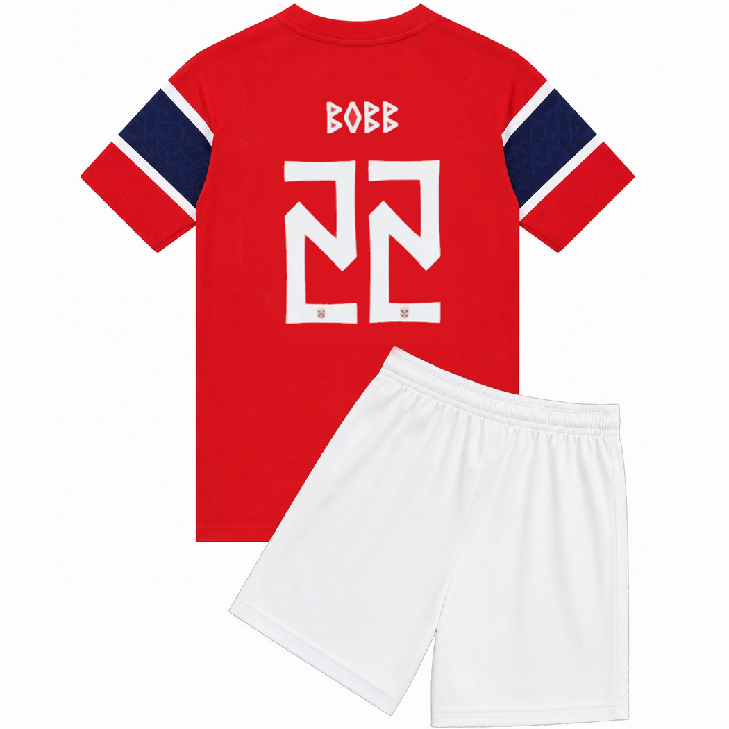 2026 Oscar Bobb Norway #22 Home Youth Soccer Jersey