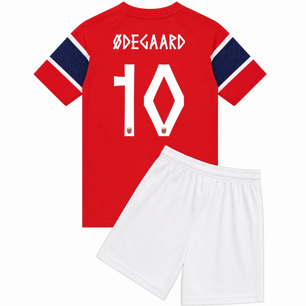2026 Martin Odegaard Norway #10 Home Youth Soccer Jersey