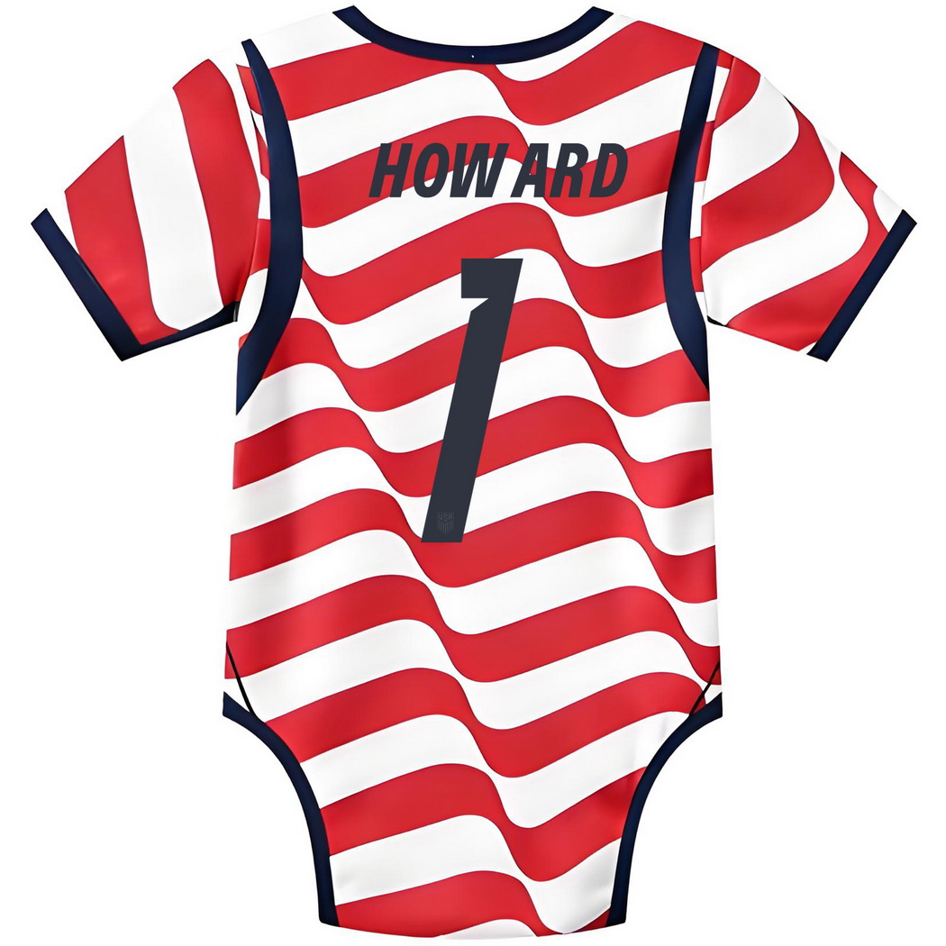 Tim Howard White/Red Baby Bodysuit 2026 USA Jersey