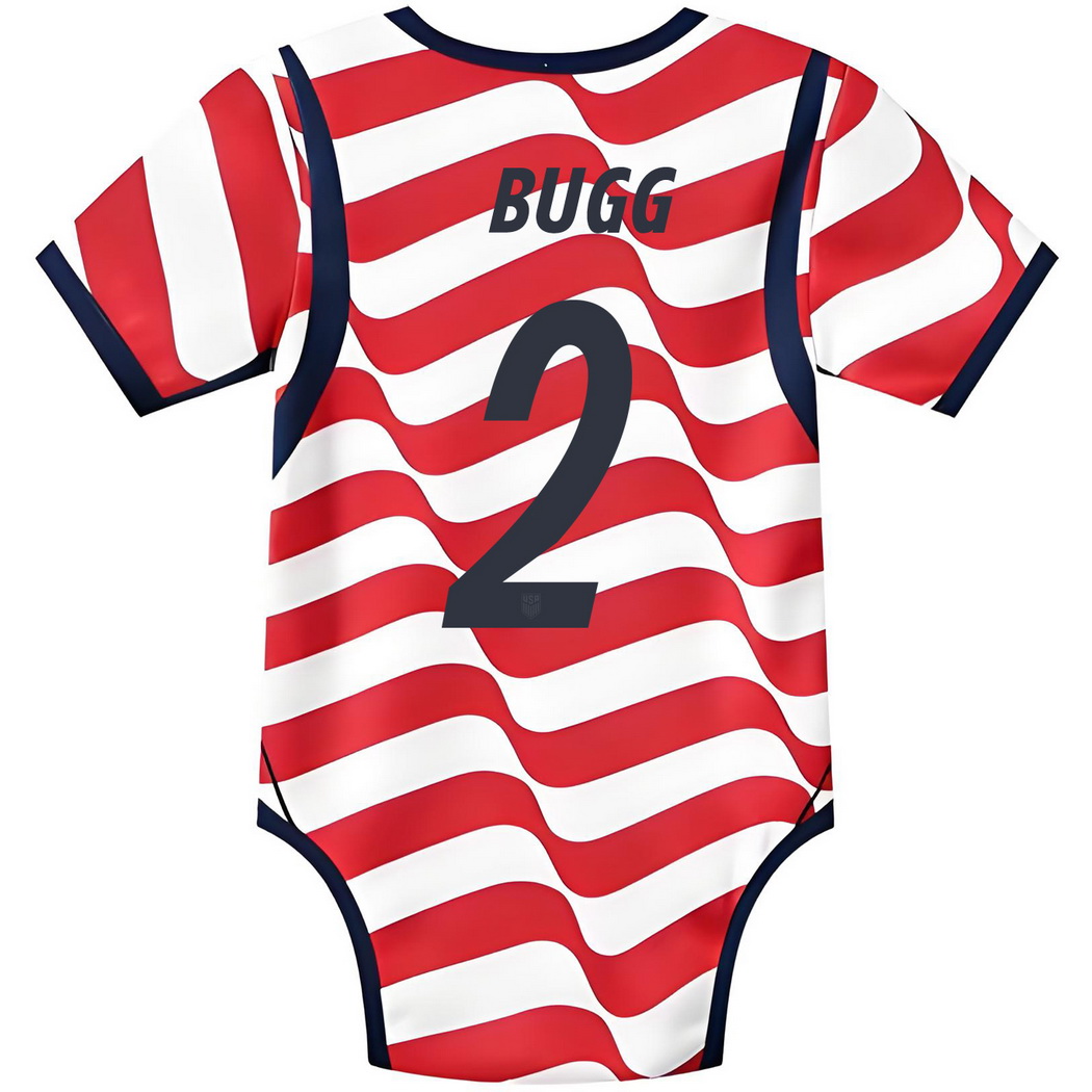 Jordyn Bugg White/Red Baby Bodysuit 2026 USA Jersey