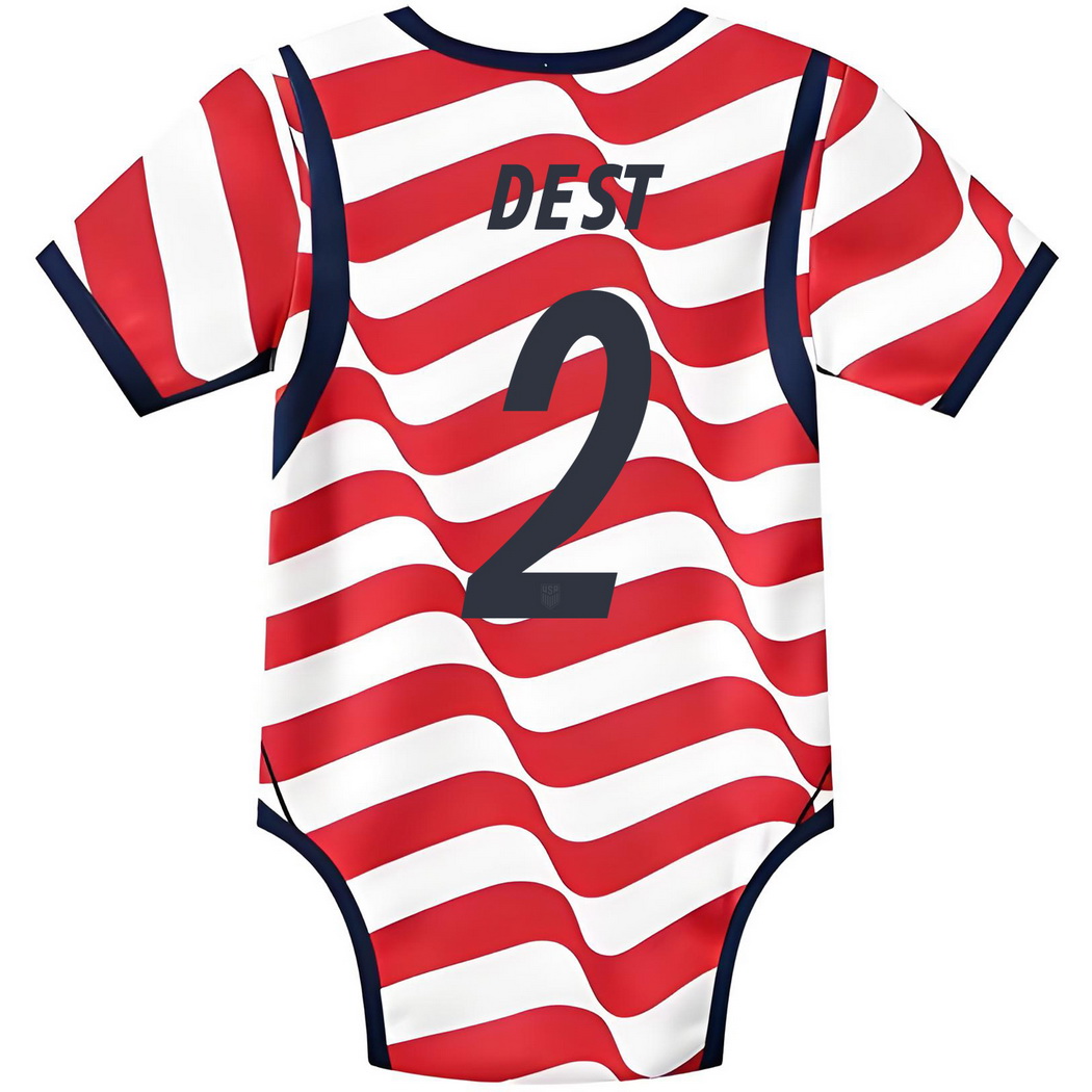 Sergino Dest White/Red Baby Bodysuit 2026 USA Jersey