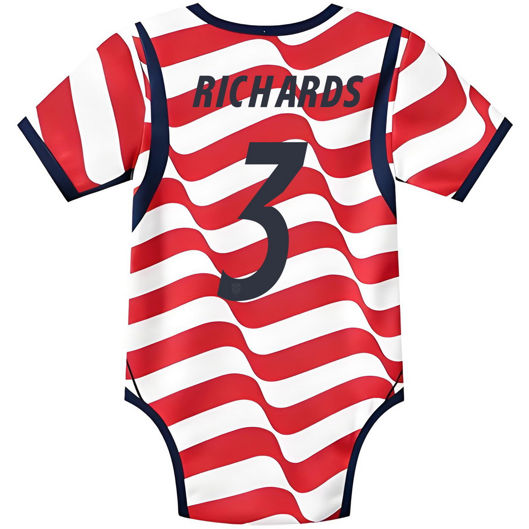 Chris Richards White/Red Baby Bodysuit 2026 USA Jersey